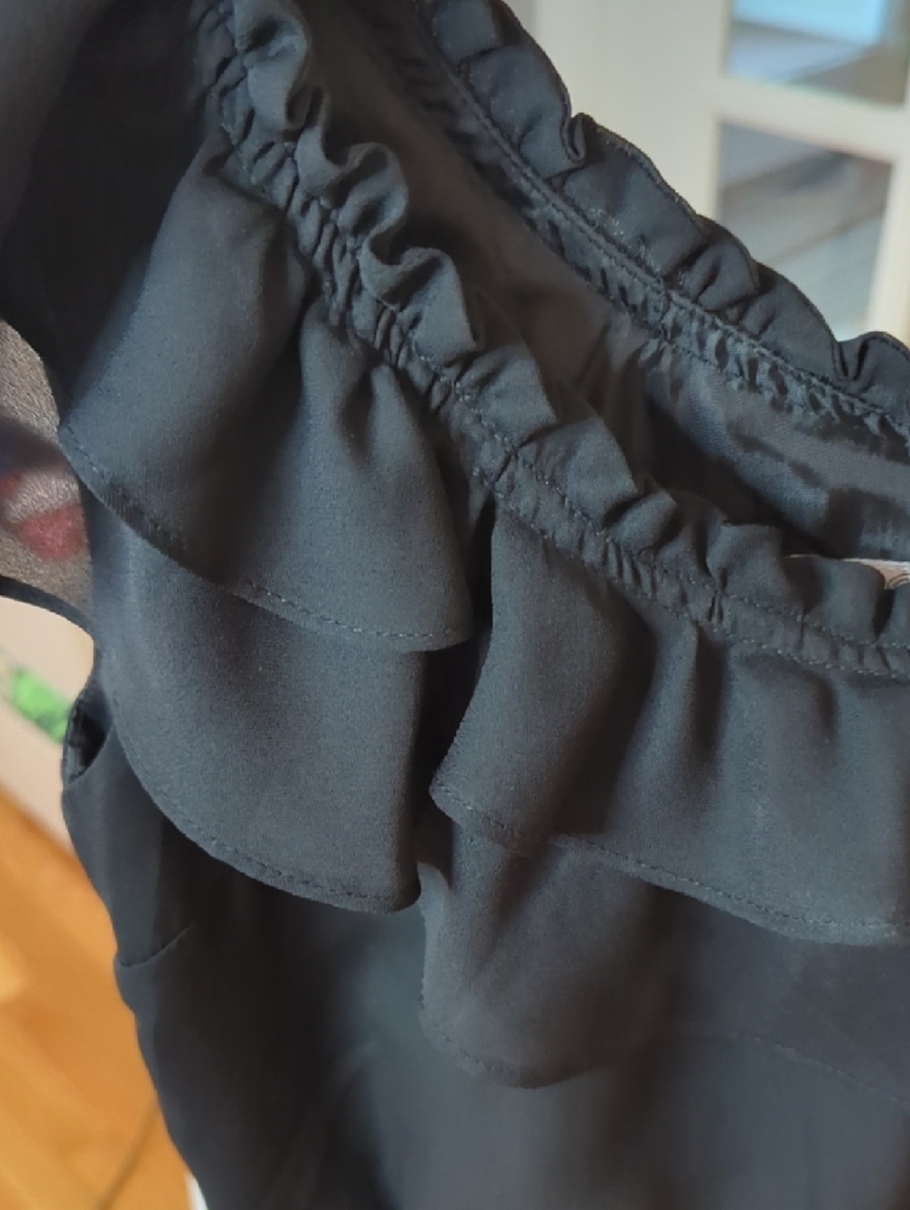 Soda Blu Black One-Shoulder Ruffle Cocktail Dress - Picture 4 of 8